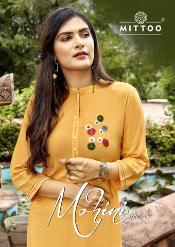 Mitto Presents Mohini Vol 2 Rayon Fancy Designer Kurtis And Pants