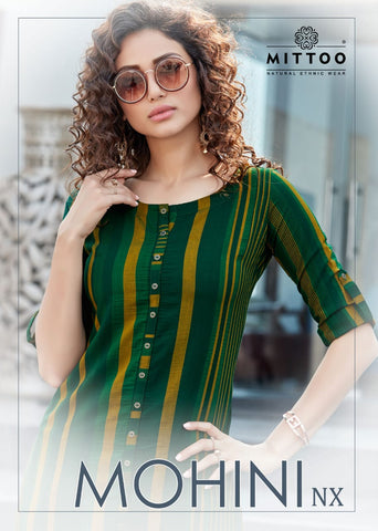 Mittoo Launched Mohini Nx Rayon Fancy Designer Kurtis Collection And Pants