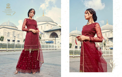 MOHINI GLAMOUR VOL 79 3 PIECE SHARARA GARARA SUIT HEAVY NET WITH LACE