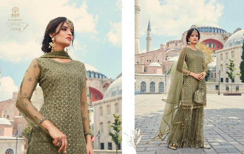 MOHINI GLAMOUR VOL 79 3 PIECE SHARARA GARARA SUIT HEAVY NET WITH LACE