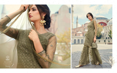 MOHINI GLAMOUR VOL 79 3 PIECE SHARARA GARARA SUIT HEAVY NET WITH LACE
