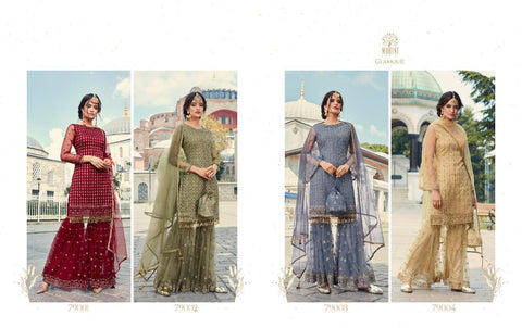 MOHINI GLAMOUR VOL 79 3 PIECE SHARARA GARARA SUIT HEAVY NET WITH LACE