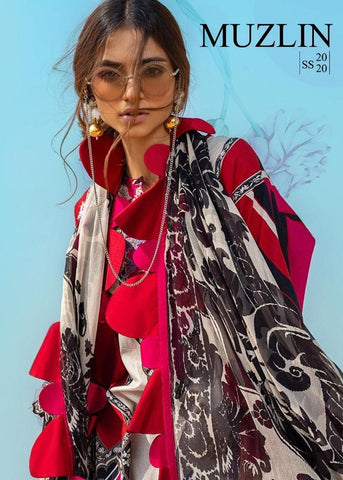 SANIYA TRENDZ MUZLIN SS 20-20 CAMBRIC COTTON PAKISTANI SUITS