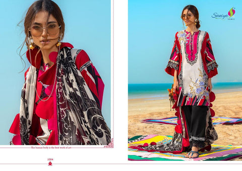 SANIYA TRENDZ MUZLIN SS 20-20 CAMBRIC COTTON PAKISTANI SUITS