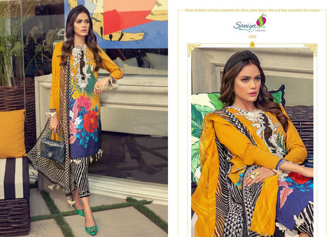 SANIYA TRENDZ MUZLIN SS 20-20 CAMBRIC COTTON PAKISTANI SUITS