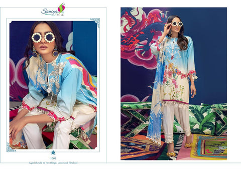 SANIYA TRENDZ MUZLIN SS 20-20 CAMBRIC COTTON PAKISTANI SUITS