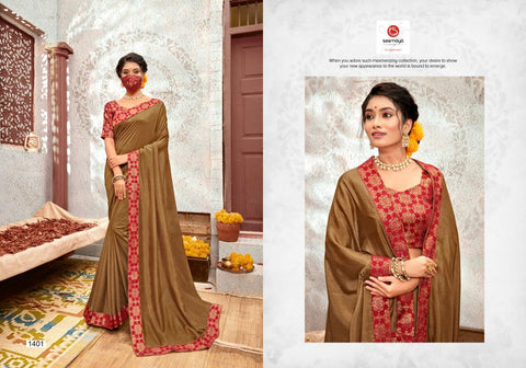 Seemaya Launched Manika with Mask Vichitra Silk Fancy Designer Sarees