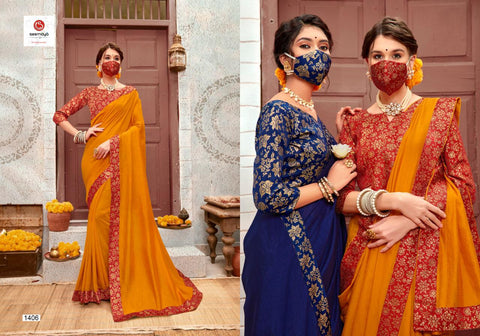 Seemaya Launched Manika with Mask Vichitra Silk Fancy Designer Sarees
