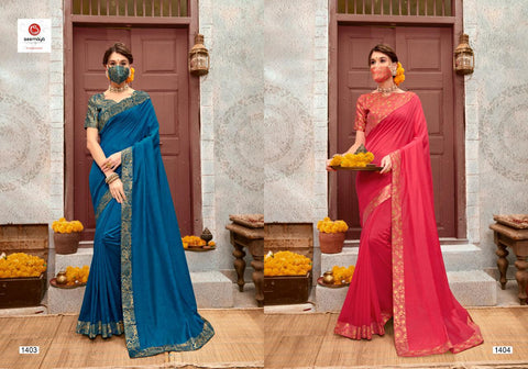 Seemaya Launched Manika with Mask Vichitra Silk Fancy Designer Sarees