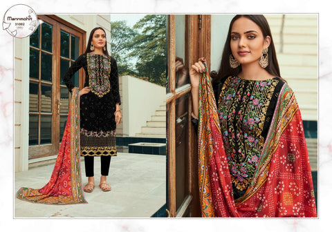 Mannmohit Launched Afsana Net Embroidery Work Fancy Designer Salwar Suits