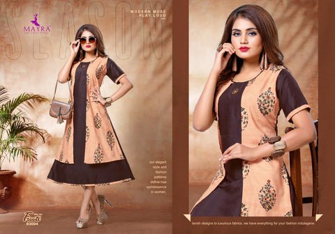 Mayra Launched Frooty Rayon Slub Stylish Designer Kurtis Collection