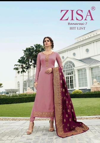 Zisa Banaras Hitlist Vol 7 Satin Georgette Designer Collection Suits
