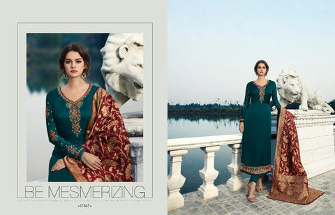 Zisa Banaras Hitlist Vol 7 Satin Georgette Designer Collection Suits