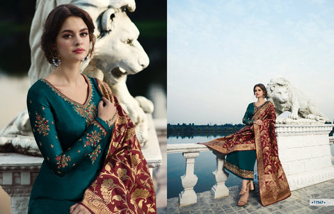 Zisa Banaras Hitlist Vol 7 Satin Georgette Designer Collection Suits