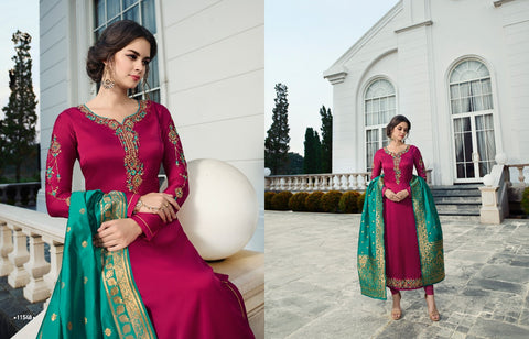 Zisa Banaras Hitlist Vol 7 Satin Georgette Designer Collection Suits