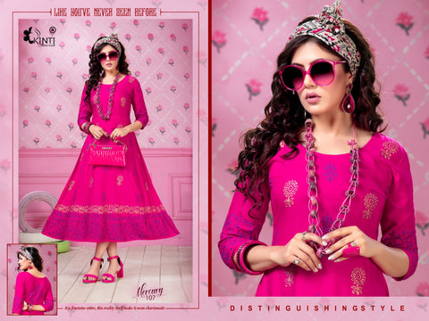 Kinti Presents Mercury Rayon Slub Fancy Designer Kurtis Collection