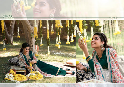 Glossy Launched Misti Pashmina Printed Embroidery Work Fancy Designer Salwar Kameez