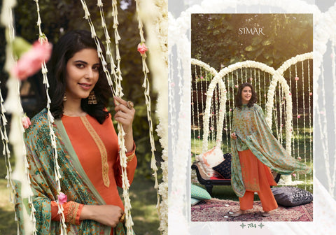 Glossy Launched Misti Pashmina Printed Embroidery Work Fancy Designer Salwar Kameez