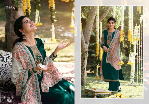 Glossy Launched Misti Pashmina Printed Embroidery Work Fancy Designer Salwar Kameez