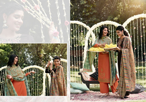 Glossy Launched Misti Pashmina Printed Embroidery Work Fancy Designer Salwar Kameez