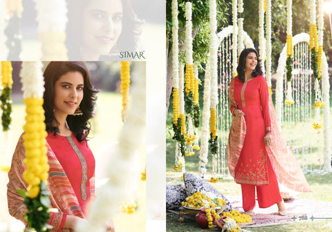 Glossy Launched Misti Pashmina Printed Embroidery Work Fancy Designer Salwar Kameez