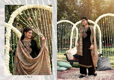 Glossy Launched Misti Pashmina Printed Embroidery Work Fancy Designer Salwar Kameez