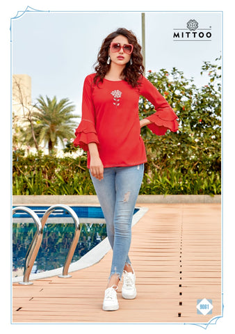 Mittoo Poorva Vol 8 Viscose Daily Wear Top Kurti Collection