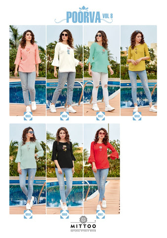 Mittoo Poorva Vol 8 Viscose Daily Wear Top Kurti Collection
