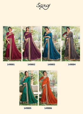 Saroj Textiles Presents Muskan Vichitra Silk Fancy Designer Sarees