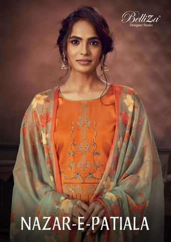 Belliza Designer Studio Nazar E Patiala Jam Cotton Kashmiri Salwar Kameez