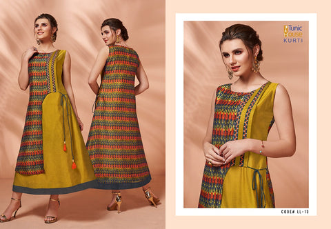 Neha Fashion Lime Light Silk Stylish Printed Designer Kurti Collection