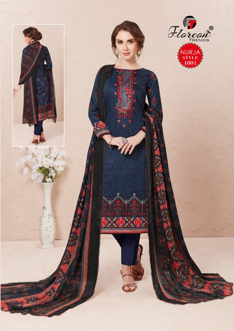 Floreon Trends Launched Nurja Jam Satin Fancy Designer Salwar Suits