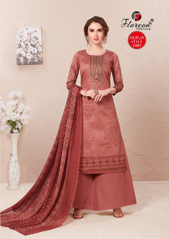 Floreon Trends Launched Nurja Jam Satin Fancy Designer Salwar Suits