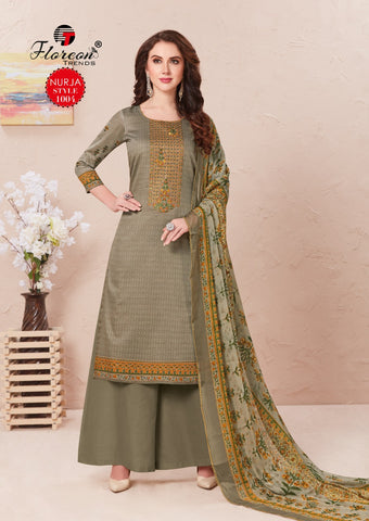 Floreon Trends Launched Nurja Jam Satin Fancy Designer Salwar Suits