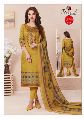 Floreon Trends Launched Nurja Jam Satin Fancy Designer Salwar Suits