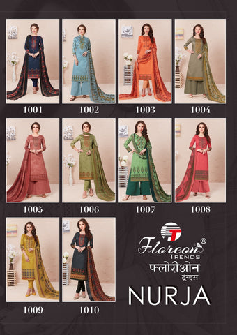 Floreon Trends Launched Nurja Jam Satin Fancy Designer Salwar Suits