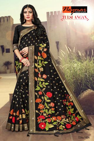 Neymar Designs Studio Launched Tulsi Angan Silk Fancy Designer Sarees