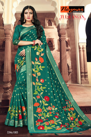 Neymar Designs Studio Launched Tulsi Angan Silk Fancy Designer Sarees