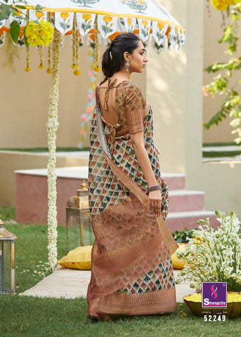 Shangrila Presents Niharika Digital Soft Fabric Zari Border Fancy Designer Sarees
