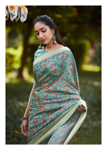 Shangrila Presents Niharika Digital Soft Fabric Zari Border Fancy Designer Sarees