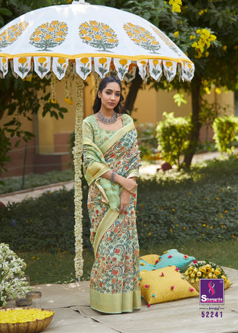 Shangrila Presents Niharika Digital Soft Fabric Zari Border Fancy Designer Sarees