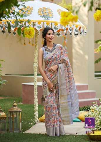 Shangrila Presents Niharika Digital Soft Fabric Zari Border Fancy Designer Sarees