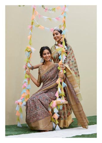 Shangrila Presents Niharika Digital Soft Fabric Zari Border Fancy Designer Sarees