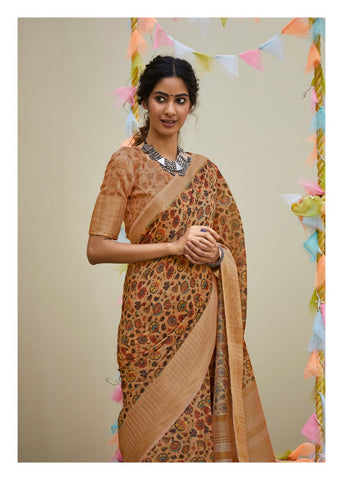 Shangrila Presents Niharika Digital Soft Fabric Zari Border Fancy Designer Sarees