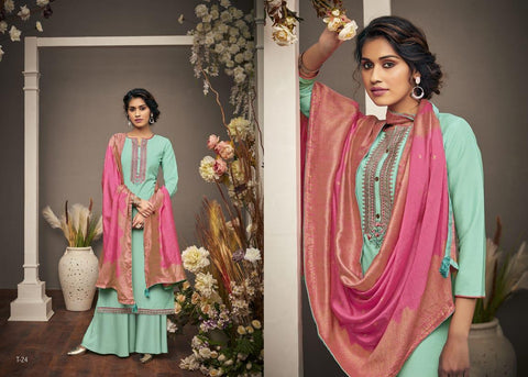 Nishant Fashion Sava  PURE COTTAN Chinon WITH EMBRODIDERY WORK