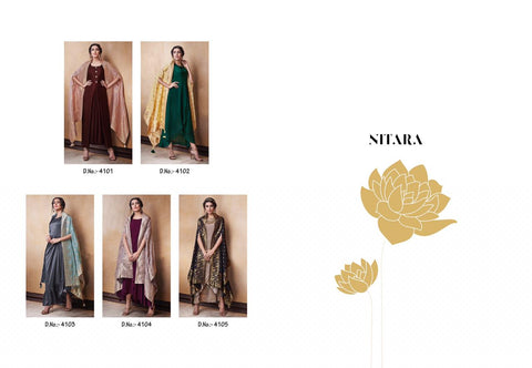 Nitara Launched Lotus Dola Silk Long Gown Type Fancy Designer Kurtis Collection