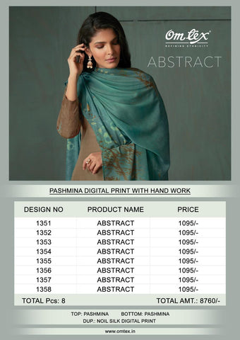 Omtex Launched Abstract Pure Pashmina Printed Fancy Designer Salwar Kameez