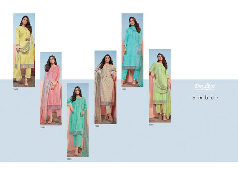 OMTEX AMBER LAWN COTTON DIGITAL PRINT SUIT WITH WORK