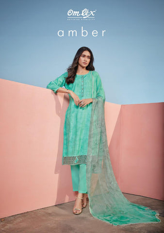 OMTEX AMBER LAWN COTTON DIGITAL PRINT SUIT WITH WORK
