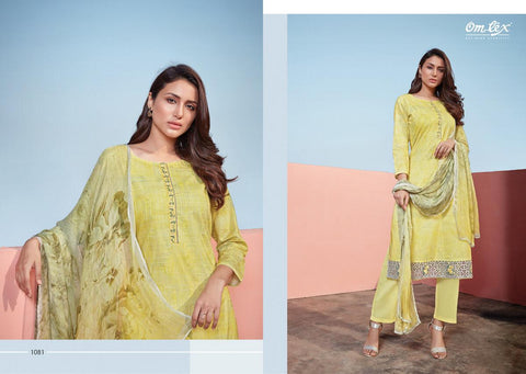 OMTEX AMBER LAWN COTTON DIGITAL PRINT SUIT WITH WORK